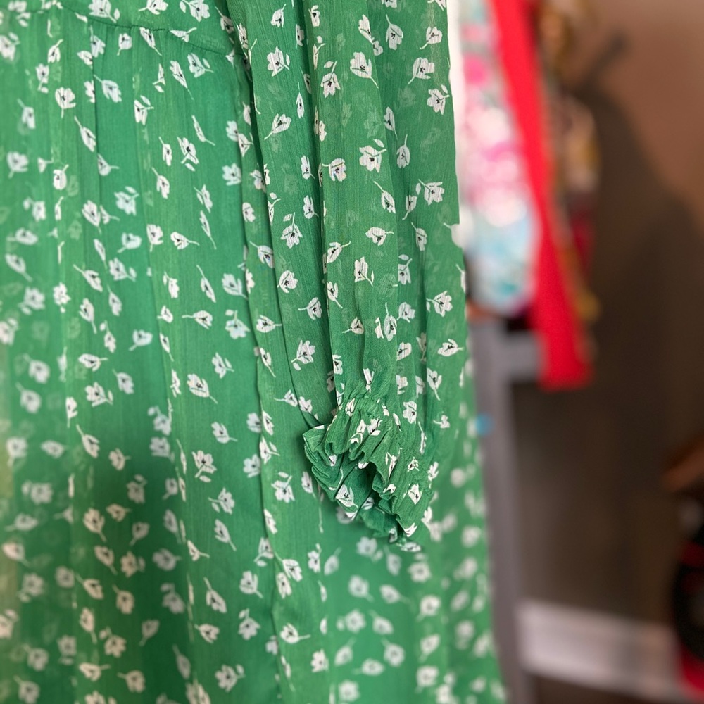 ❌SOLD❌Romantic Floral Chiffon Dress Balloon Sleeve - Picture 9 of 16